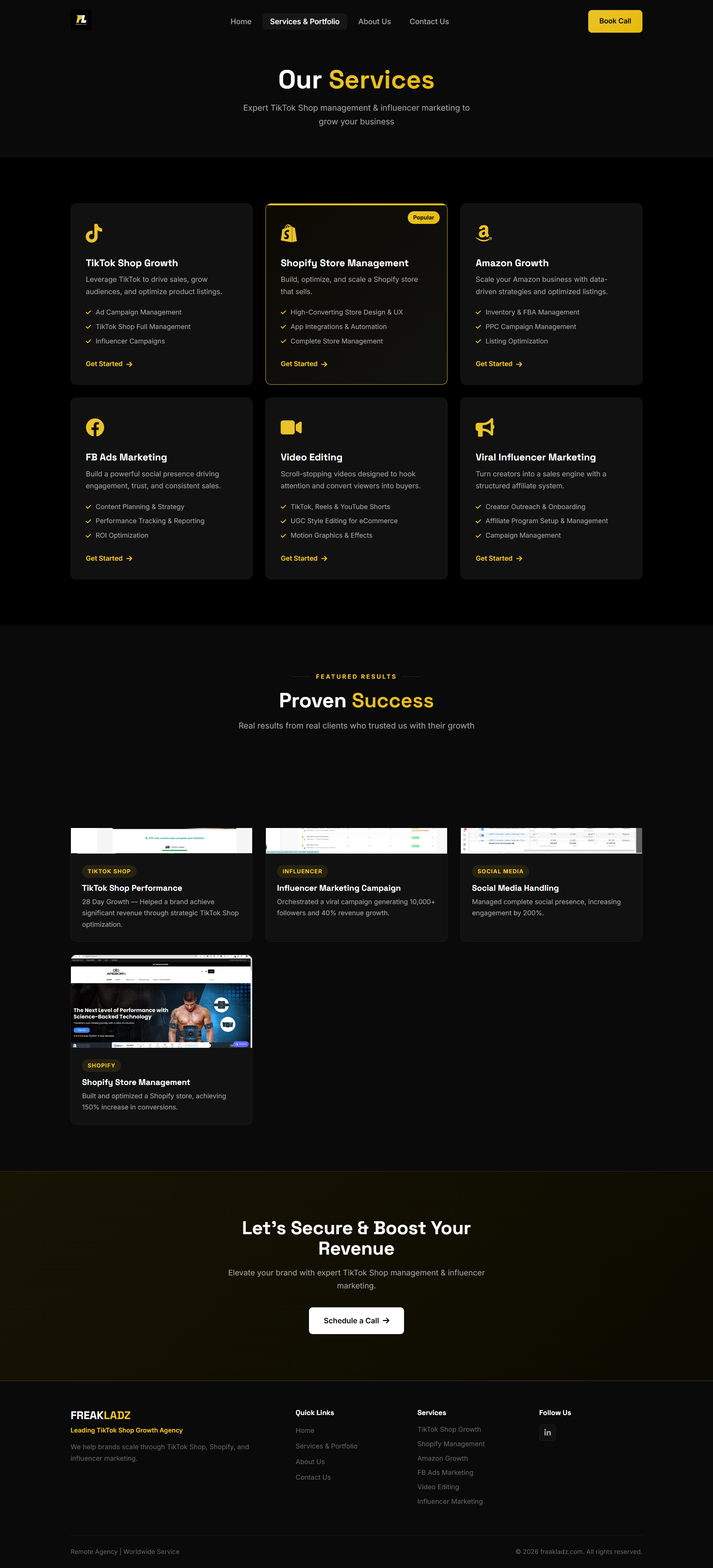 FreakLadz Services & Portfolio